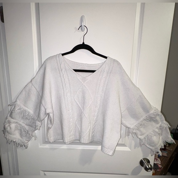 SHEIN white Fringe Sweater - Picture 3 of 3